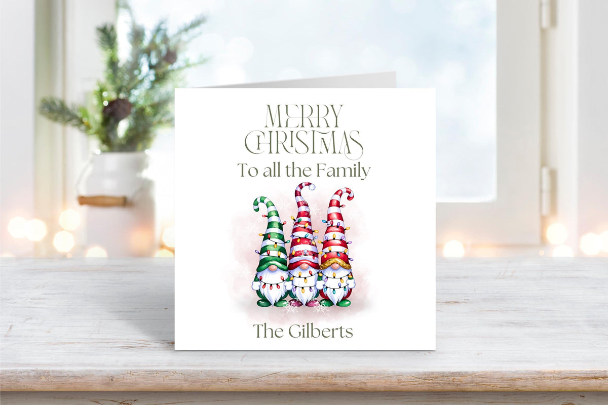 Personalised Family Christmas Card – Accross the Miles, From Our House to Your House" Holiday Greeting Card, Special Family Card