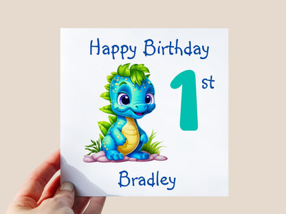 baby dragon 1st birthday card