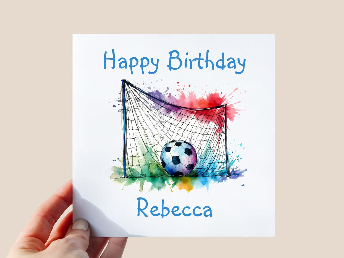 Personalised Football Goal Birthday Card