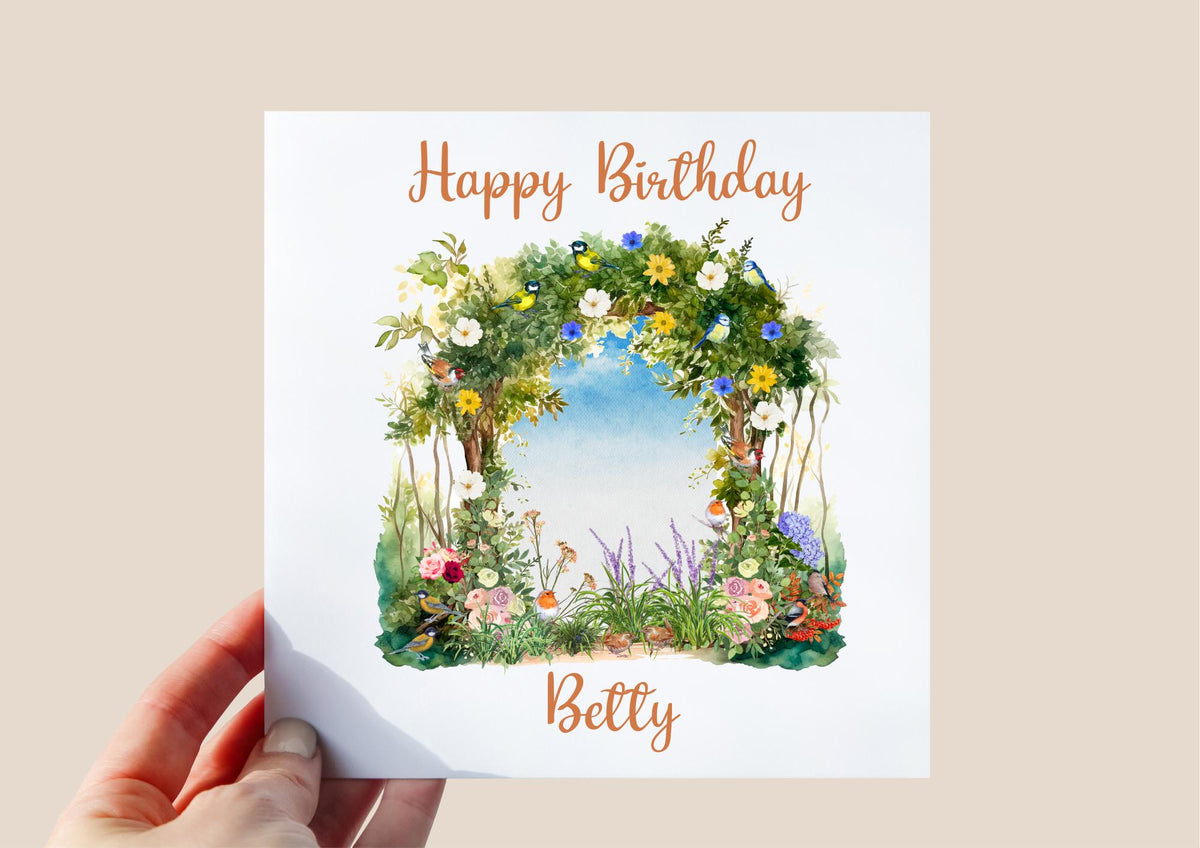 Personalised Friend Birthday Card, Floral Birthday Card for Her, Special Friend Gift, Custom Name Card