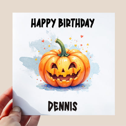 Personalised Halloween Pumpkin Birthday Card: Spooky Season