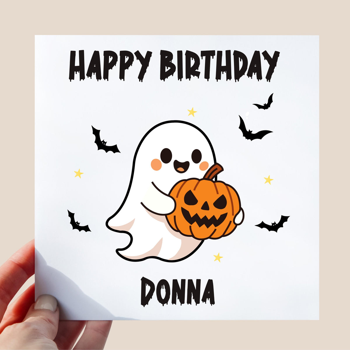 Personalised Ghost Birthday Card: Spooky Halloween Birthday