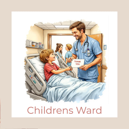 Personalised Hospital Thank You Card – Male Nurse Appreciation with Ward Name or Number (Child, Teen, Adult, Elderly Versions)