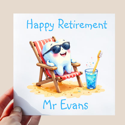 cute tooth character in illustration style relaxing on a beach chair with sunglasses and drink