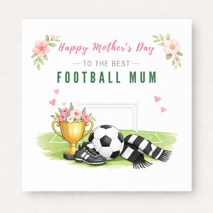 Personalised Football Mum Mother’s Day Card – Choose Scarf Colour | Soccer Mum Gift