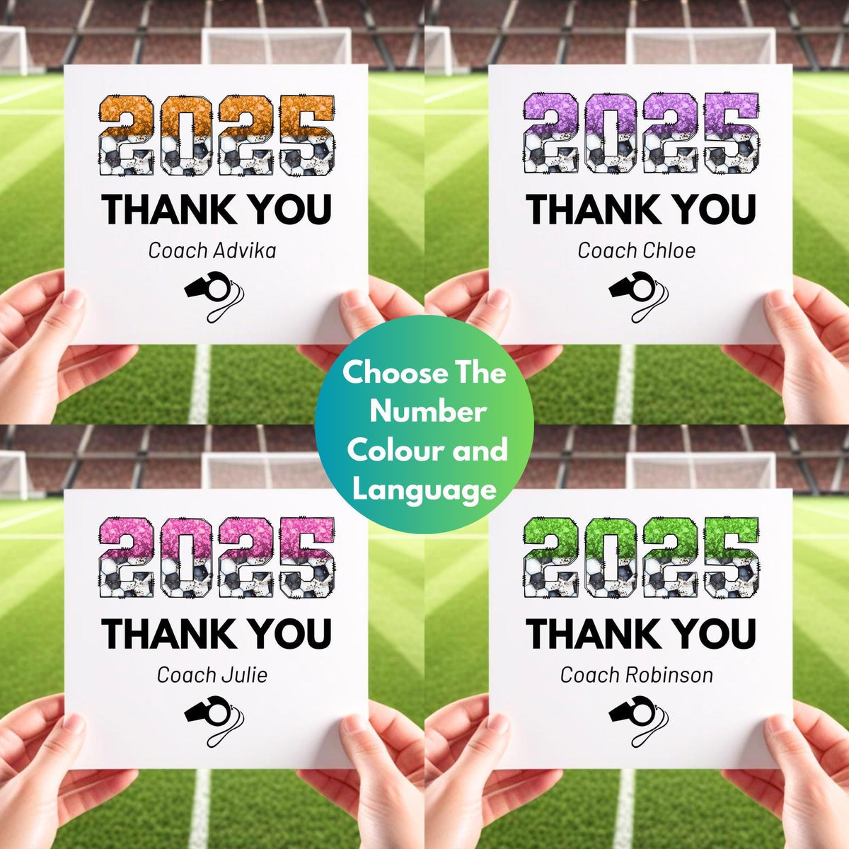 Personalised Football Coach Thank You Card: End of Season Gift