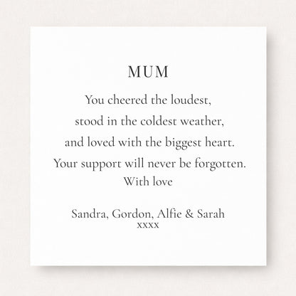 Personalised Football Mum Memorial Card, In Loving Memory Mum, Football Remembrance and Sympathy Card