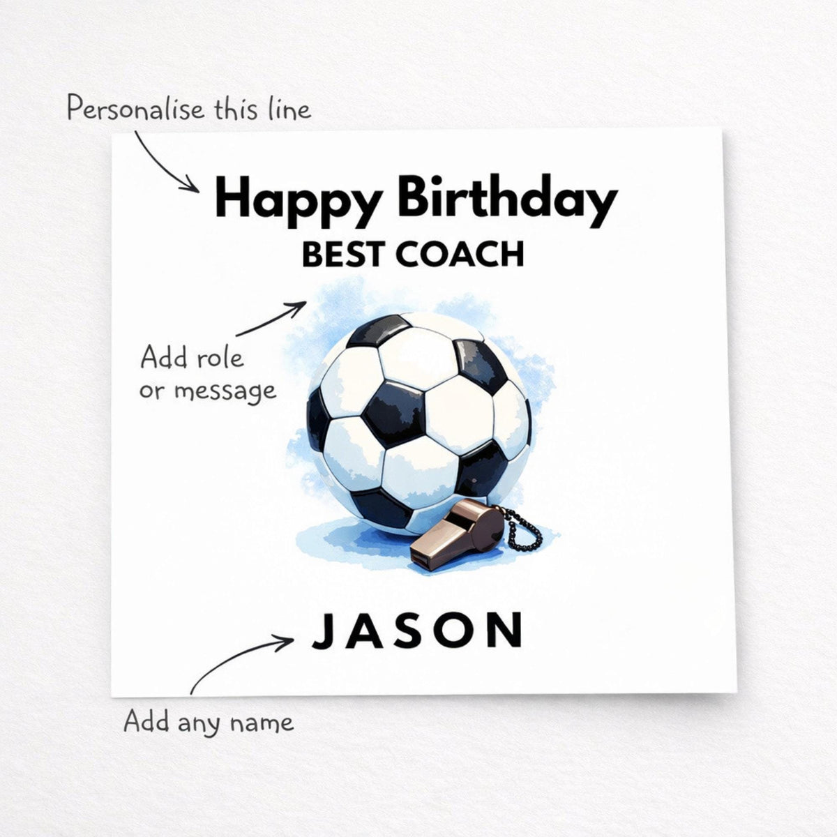 Personalised Football Team Manager Thank You Card – Footy Team Appreciation