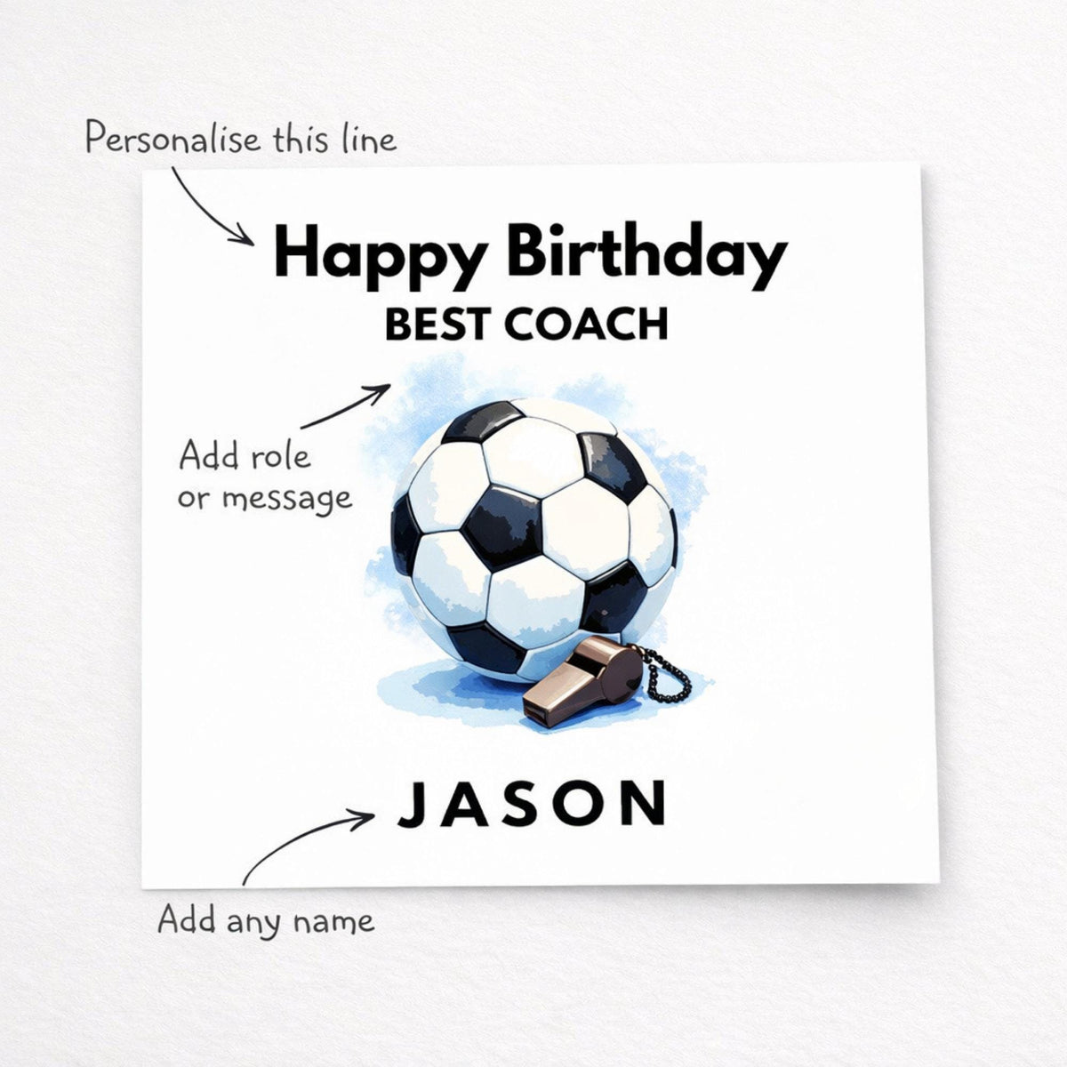 Personalised Football Coach Thank You Card – Youth Team Appreciation Design