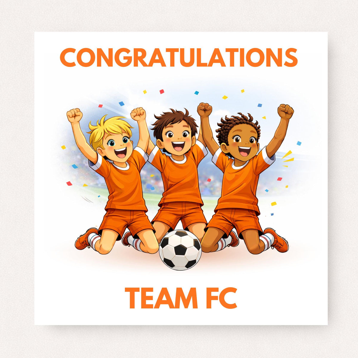 Personalised Football Team Congratulations Card – Boys Green Kit