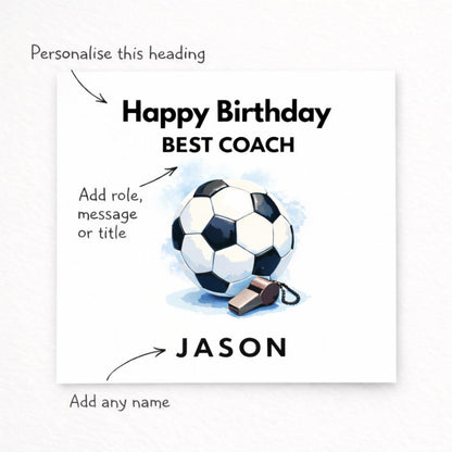 Personalised Referee Thank You Card – Ref of the Year Football Card – Funny Ref Gift – Football Team Appreciation Card