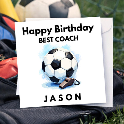 Personalised Grassroots Hero Football Card, Football Coach Thank You Card, Soccer Volunteer Appreciation Card, End Of Season Team Card