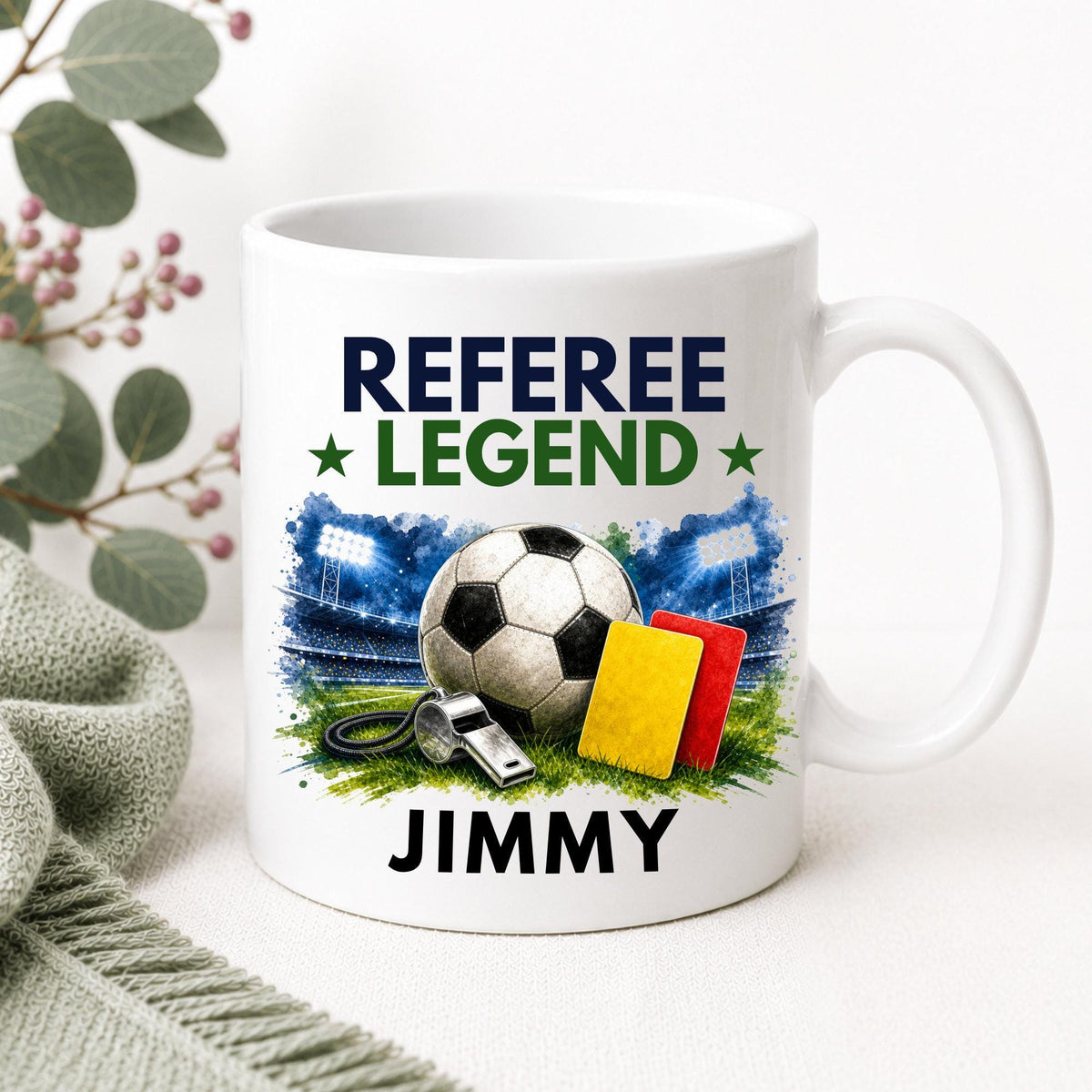Personalised Referee Gift, Referee Mug, Card & Mug Gift Set, Football Referee Thank You Gift