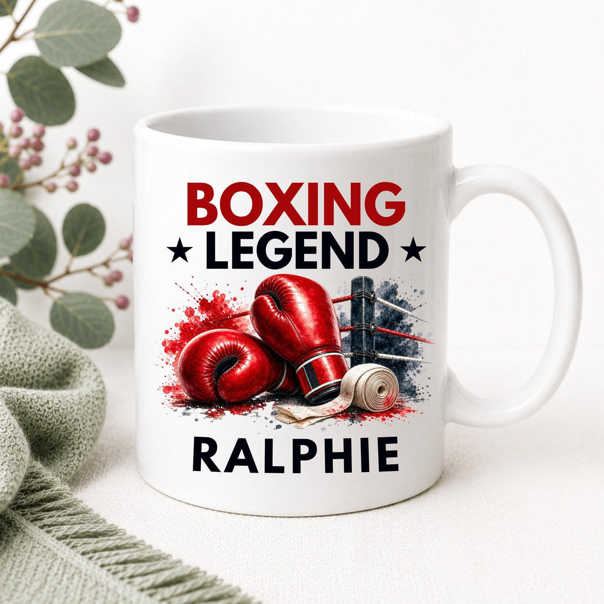 Personalised Boxing Legend Card & Mug Gift Set, Boxer Gift, Boxing Gift for Him, Boxing Thank You Gift