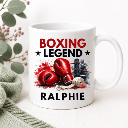 Personalised Boxing Legend Card & Mug Gift Set, Boxer Gift, Boxing Gift for Him, Boxing Thank You Gift