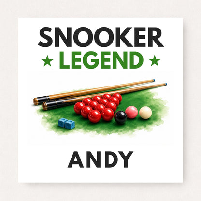 Personalised Snooker Legend Card & Mug Gift Set, Snooker Gift for Him, Snooker Player Gift, Snooker Thank You Gift