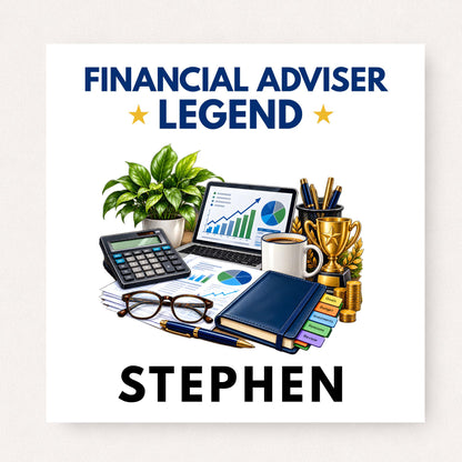 Personalised Financial Adviser Gift Set, Financial Adviser Legend Card and Mug, Finance Gift, Custom Name Adviser Present