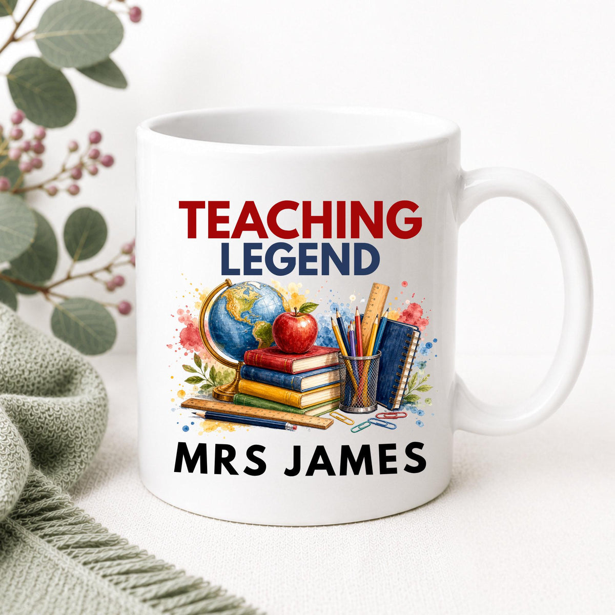 Personalised Teaching Legend Card & Mug Gift Set, Teacher Thank You Gift, Teacher Leaving Gift, End of Term Gift