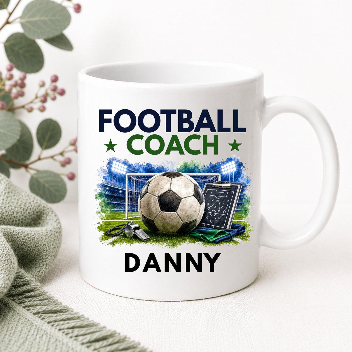 Personalised Football Coach Card & Mug Gift Set, Football Coach Gift, Thank You Coach Gift, End of Season Gift