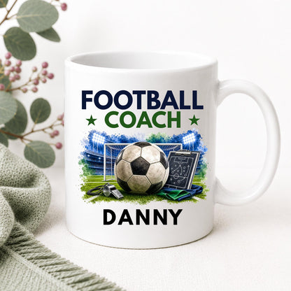 Personalised Football Coach Card & Mug Gift Set, Football Coach Gift, Thank You Coach Gift, End of Season Gift