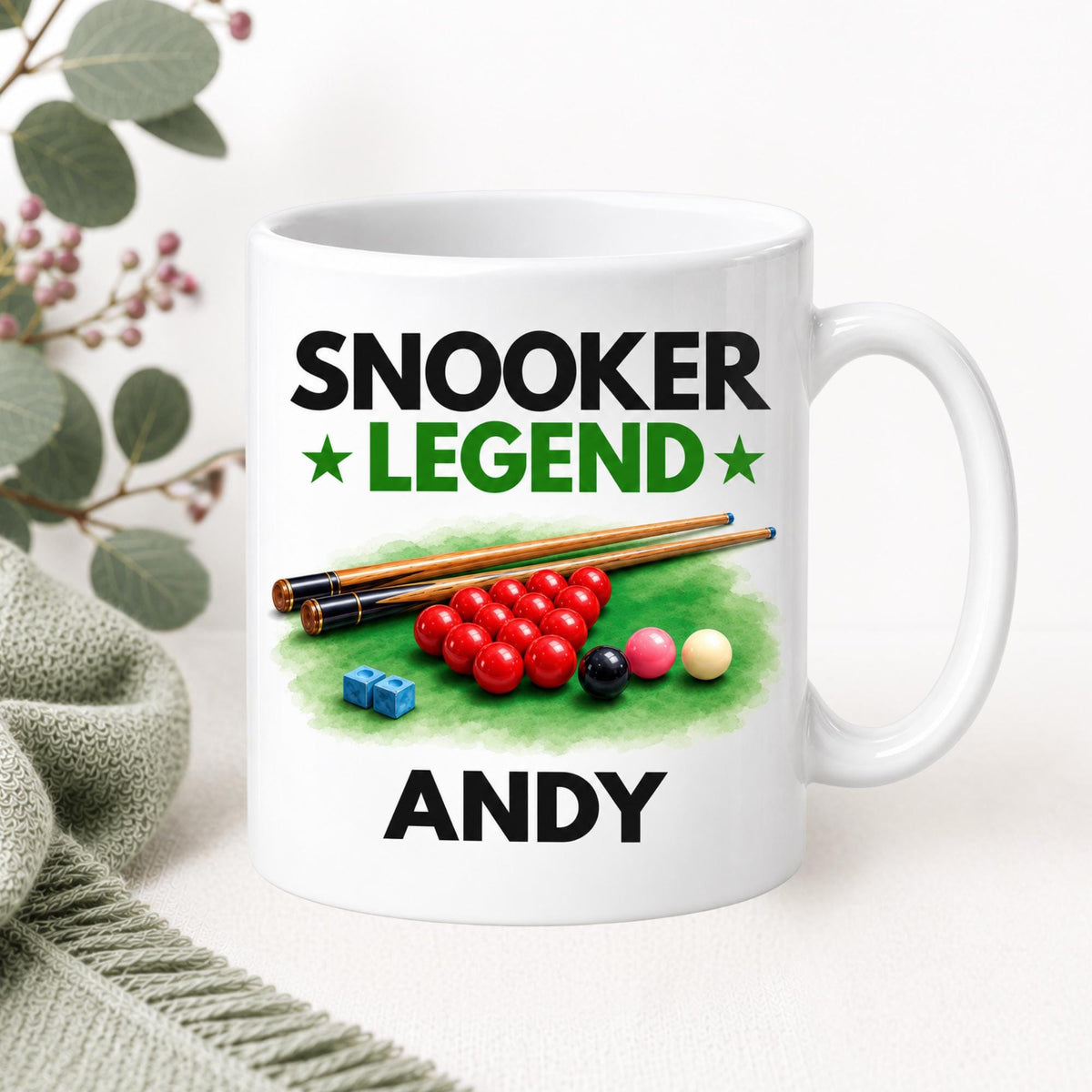 Personalised Snooker Legend Card & Mug Gift Set, Snooker Gift for Him, Snooker Player Gift, Snooker Thank You Gift