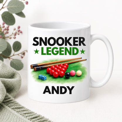 Personalised Snooker Legend Card & Mug Gift Set, Snooker Gift for Him, Snooker Player Gift, Snooker Thank You Gift