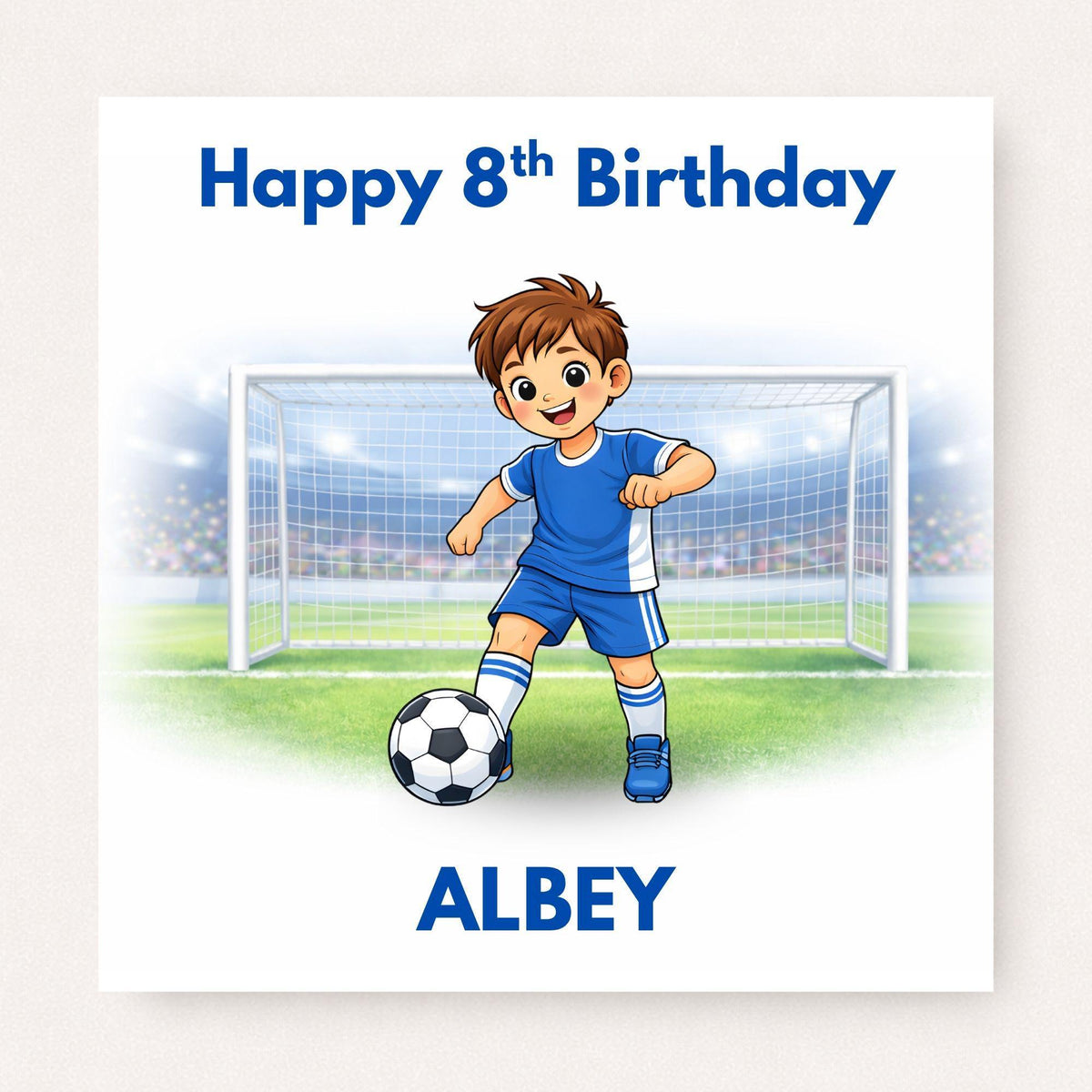 Personalised Boys Football Birthday Card Ages 5–16 – Age Appropriate Footballer Design