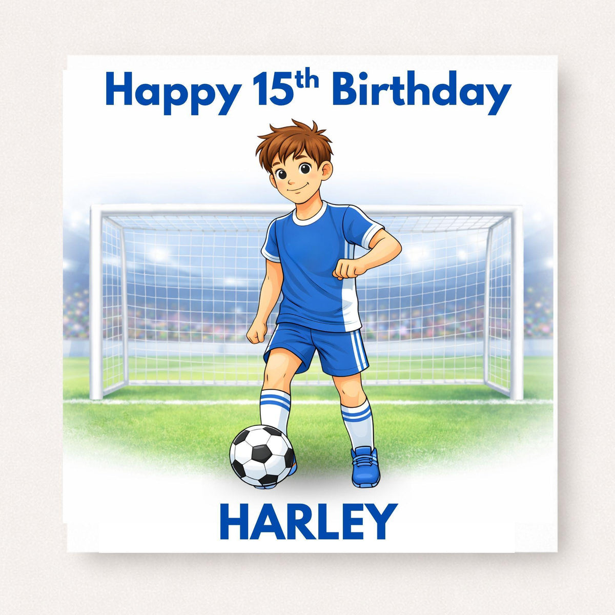 Personalised Boys Football Birthday Card Ages 5–16 – Age Appropriate Footballer Design