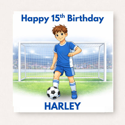 Personalised Boys Football Birthday Card Ages 5–16 – Age Appropriate Footballer Design