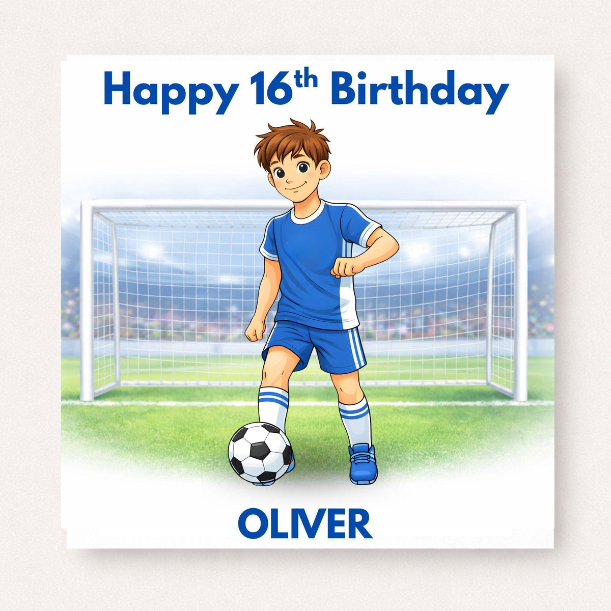 Personalised Boys Football Birthday Card Ages 5–16 – Age Appropriate Footballer Design