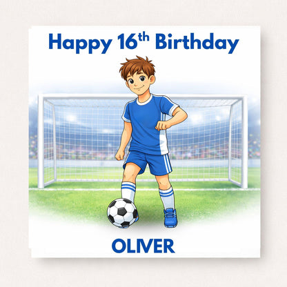 Personalised Boys Football Birthday Card Ages 5–16 – Age Appropriate Footballer Design