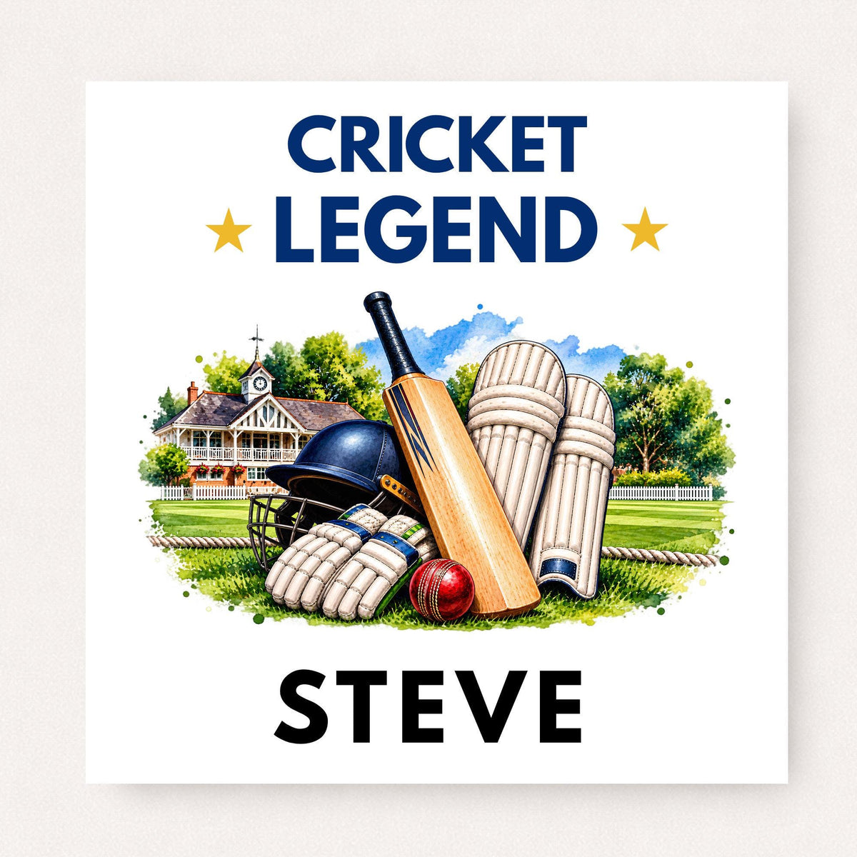 Personalised Cricket Gift Set, Cricket Legend Card and Mug, Cricket Player Gift, Cricket Lover Gift, Custom Name Cricket Present