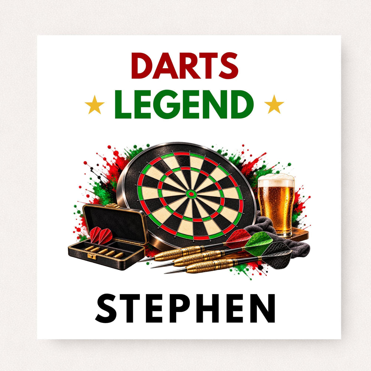 Personalised Darts Gift Set, Darts Legend Card and Mug, Darts Player Gift, Darts Lover Gift, Custom Name Darts Present