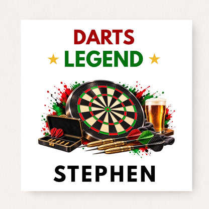 Personalised Darts Gift Set, Darts Legend Card and Mug, Darts Player Gift, Darts Lover Gift, Custom Name Darts Present