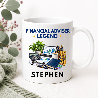 Personalised Financial Adviser Gift Set, Financial Adviser Legend Card and Mug, Finance Gift, Custom Name Adviser Present
