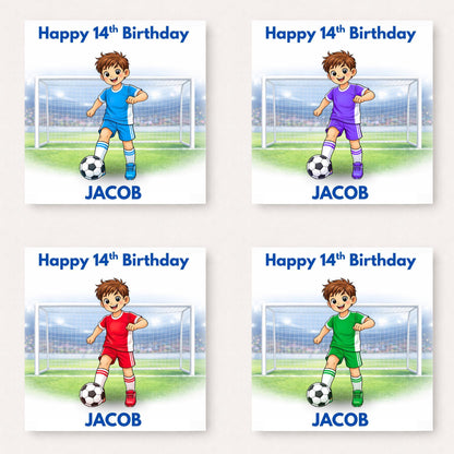 Personalised Boys Football Birthday Card Ages 5–16 – Age Appropriate Footballer Design