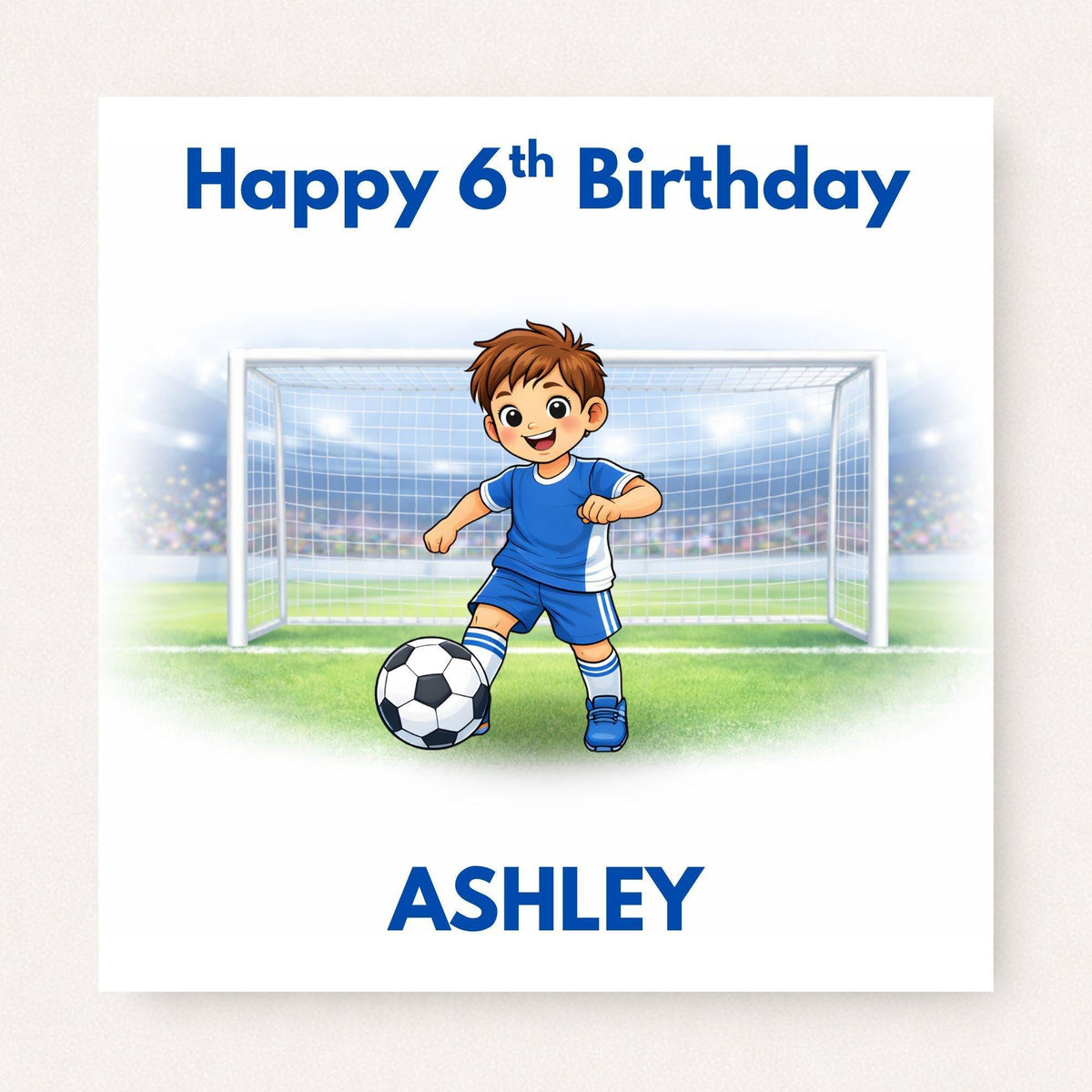 Personalised Boys Football Birthday Card Ages 5–16 – Age Appropriate Footballer Design