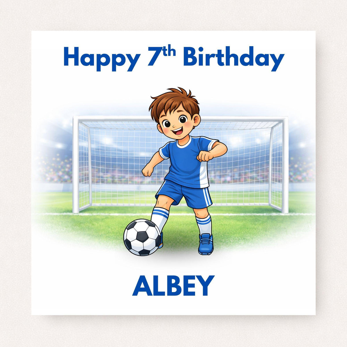 Personalised Boys Football Birthday Card Ages 5–16 – Age Appropriate Footballer Design