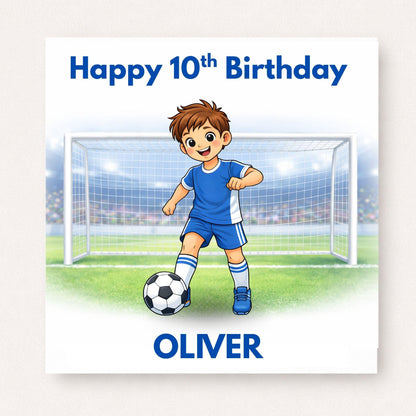 Personalised Boys Football Birthday Card Ages 5–16 – Age Appropriate Footballer Design