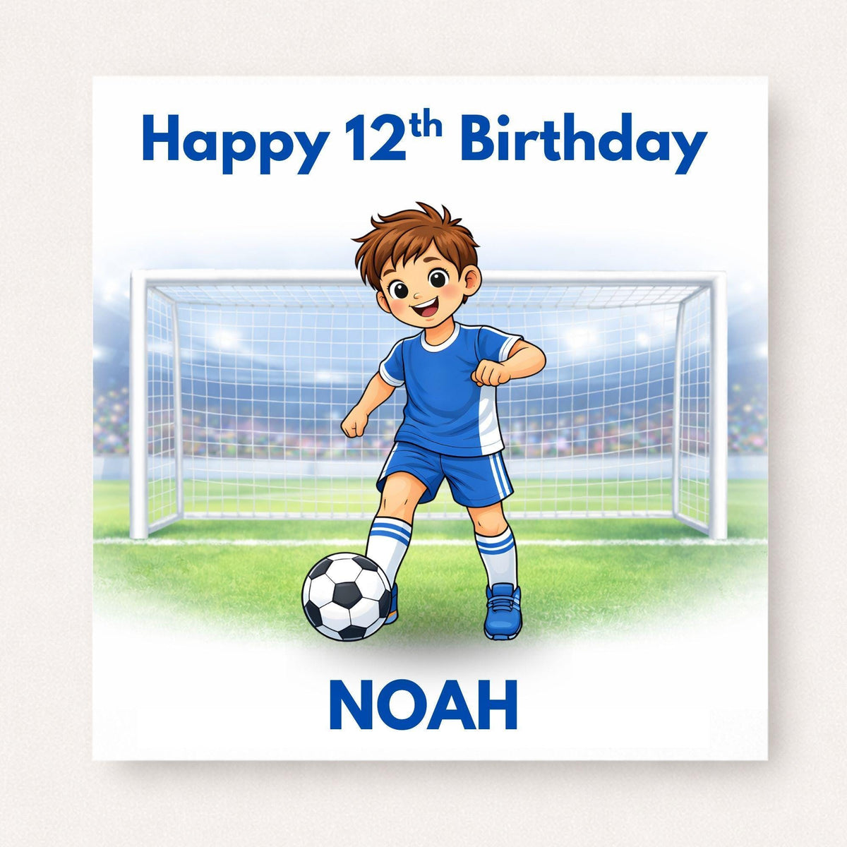 Personalised Boys Football Birthday Card Ages 5–16 – Age Appropriate Footballer Design