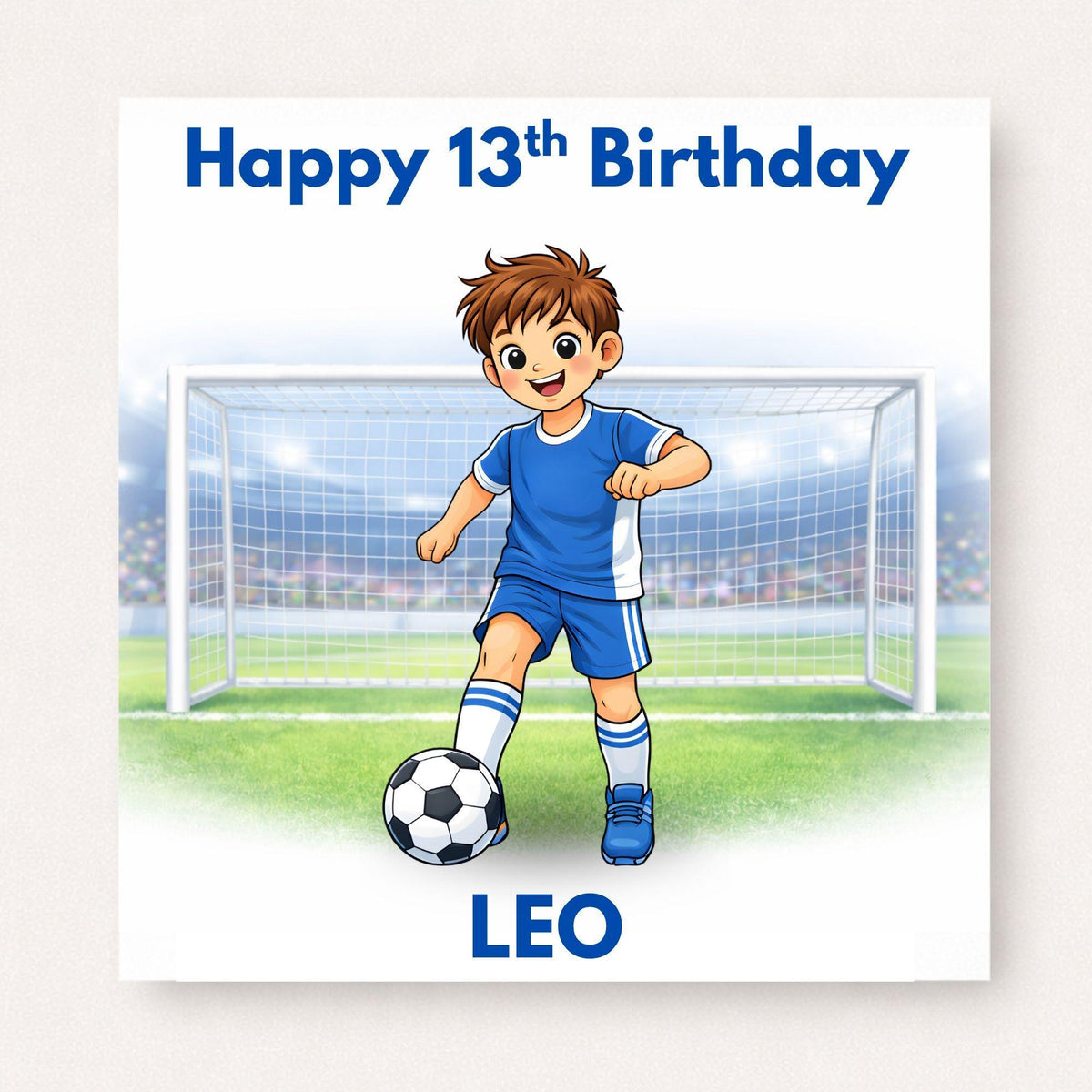 Personalised Boys Football Birthday Card Ages 5–16 – Age Appropriate Footballer Design