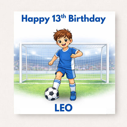 Personalised Boys Football Birthday Card Ages 5–16 – Age Appropriate Footballer Design