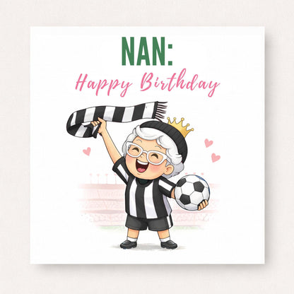 Personalised Football Nan Birthday Card - Football Fan Nan Granny Nanny Gift
