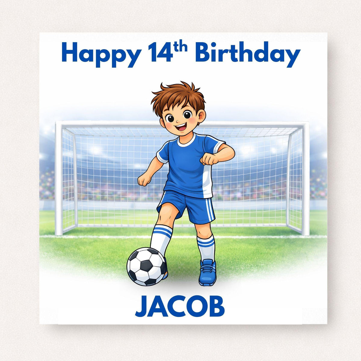 Personalised Boys Football Birthday Card Ages 5–16 – Age Appropriate Footballer Design