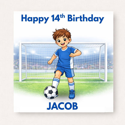 Personalised Boys Football Birthday Card Ages 5–16 – Age Appropriate Footballer Design
