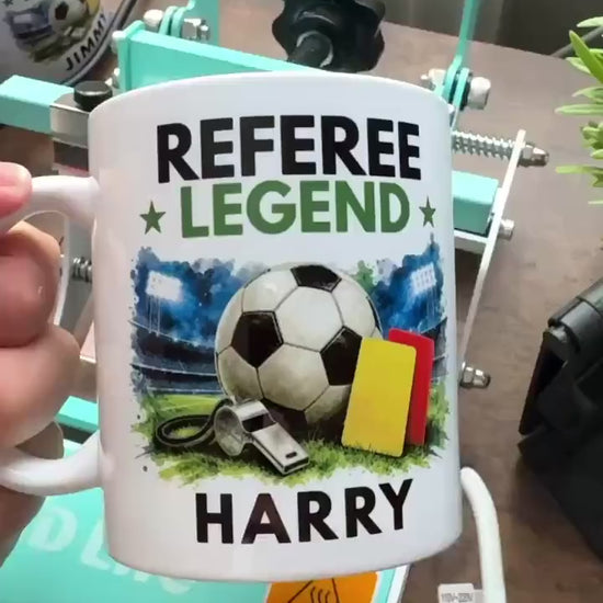 Personalised Referee Gift, Referee Mug, Card & Mug Gift Set, Football Referee Thank You Gift